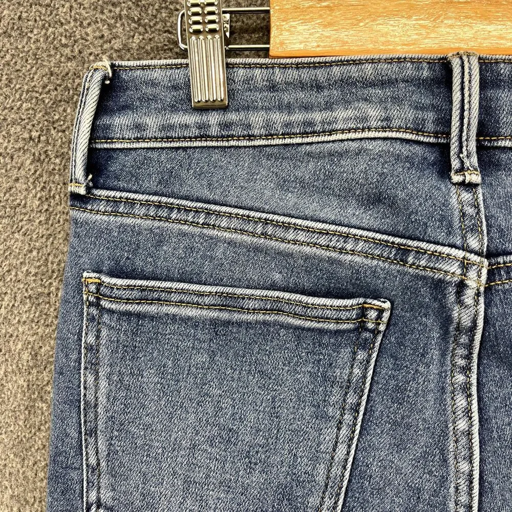 JBD Jeans Y2K Womens 26 Blue‎ Frayed Raw Hem Flared Cropped Youth